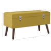 Stella Homewares Bench with Storage Compartment Mustard Yellow 80 cm Velvet