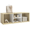 Stella Homewares Shoe Storage Bench White and Sonoma Oak 105x35x35 cm Engineered Wood