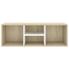 Stella Homewares Shoe Storage Bench White and Sonoma Oak 105x35x35 cm Engineered Wood