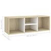 Stella Homewares Shoe Storage Bench White and Sonoma Oak 105x35x35 cm Engineered Wood
