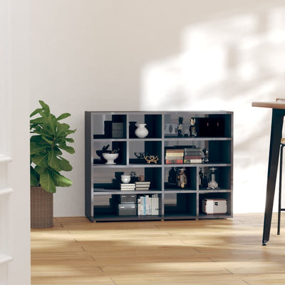 Stella Homewares Side Cabinet High Gloss Grey 97x32x72 cm Engineered Wood