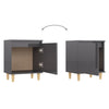 Stella Homewares Bed Cabinet with Solid Wood Legs High Gloss Grey 40x30x50 cm