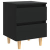 Stella Homewares Bed Cabinets with Solid Pinewood Legs 2 pcs Black 40x35x50 cm