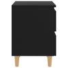 Stella Homewares Bed Cabinets with Solid Pinewood Legs 2 pcs Black 40x35x50 cm