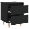 Stella Homewares Bed Cabinets with Solid Pinewood Legs 2 pcs Black 40x35x50 cm