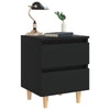 Stella Homewares Bed Cabinets with Solid Pinewood Legs 2 pcs Black 40x35x50 cm