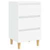 Stella Homewares Bed Cabinet with Solid Wood Legs White 40x35x69 cm