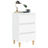 Stella Homewares Bed Cabinet with Solid Wood Legs White 40x35x69 cm