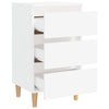 Stella Homewares Bed Cabinet with Solid Wood Legs White 40x35x69 cm