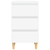 Stella Homewares Bed Cabinet with Solid Wood Legs White 40x35x69 cm