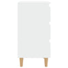 Stella Homewares Bed Cabinet with Solid Wood Legs White 40x35x69 cm