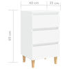 Stella Homewares Bed Cabinet with Solid Wood Legs White 40x35x69 cm