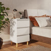 Stella Homewares Bed Cabinets with Solid Wood Legs 2 pcs White 40x35x69 cm