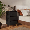 Stella Homewares Bed Cabinets with Solid Wood Legs 2 pcs Black 40x35x69 cm