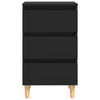 Stella Homewares Bed Cabinets with Solid Wood Legs 2 pcs Black 40x35x69 cm