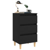 Stella Homewares Bed Cabinets with Solid Wood Legs 2 pcs Black 40x35x69 cm