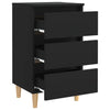Stella Homewares Bed Cabinets with Solid Wood Legs 2 pcs Black 40x35x69 cm