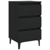 Stella Homewares Bed Cabinet with Metal Legs Black 40x35x69 cm