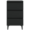 Stella Homewares Bed Cabinet with Metal Legs Black 40x35x69 cm