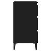 Stella Homewares Bed Cabinet with Metal Legs Black 40x35x69 cm
