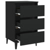 Stella Homewares Bed Cabinet with Metal Legs Black 40x35x69 cm