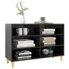 Stella Homewares Sideboard High Gloss Black 103.5x35x70 cm Engineered Wood