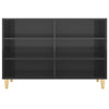 Stella Homewares Sideboard High Gloss Black 103.5x35x70 cm Engineered Wood