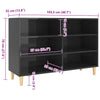 Stella Homewares Sideboard High Gloss Black 103.5x35x70 cm Engineered Wood
