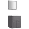 Stella Homewares Bathroom Furniture Set High Gloss Grey Engineered Wood