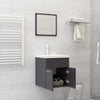 Stella Homewares Bathroom Furniture Set High Gloss Grey Engineered Wood