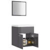 Stella Homewares Bathroom Furniture Set High Gloss Grey Engineered Wood