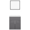 Stella Homewares Bathroom Furniture Set High Gloss Grey Engineered Wood