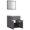 Stella Homewares Bathroom Furniture Set High Gloss Grey Engineered Wood