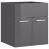 Stella Homewares Bathroom Furniture Set High Gloss Grey Engineered Wood
