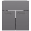 Stella Homewares Bathroom Furniture Set High Gloss Grey Engineered Wood