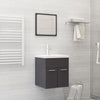 Stella Homewares Bathroom Furniture Set High Gloss Grey Engineered Wood