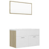 Stella Homewares Bathroom Furniture Set White and Sonoma Oak Engineered Wood