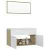 Stella Homewares Bathroom Furniture Set White and Sonoma Oak Engineered Wood