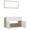 Stella Homewares Bathroom Furniture Set White and Sonoma Oak Engineered Wood