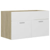 Stella Homewares Bathroom Furniture Set White and Sonoma Oak Engineered Wood