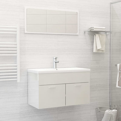 Stella Homewares Bathroom Furniture Set High Gloss White Engineered Wood