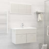 Stella Homewares Bathroom Furniture Set High Gloss White Engineered Wood