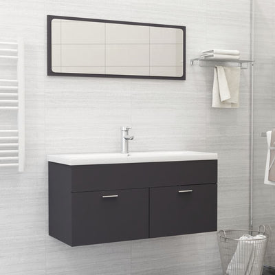 Stella Homewares Bathroom Furniture Set Grey Engineered Wood