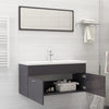 Stella Homewares Bathroom Furniture Set High Gloss Grey Engineered Wood