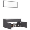 Stella Homewares Bathroom Furniture Set High Gloss Grey Engineered Wood
