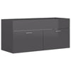 Stella Homewares Bathroom Furniture Set High Gloss Grey Engineered Wood