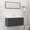 Stella Homewares Bathroom Furniture Set High Gloss Grey Engineered Wood