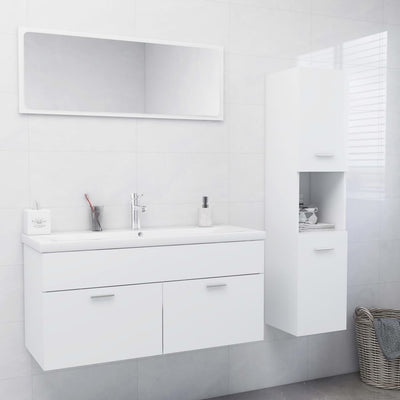 Stella Homewares Bathroom Furniture Set White Engineered Wood