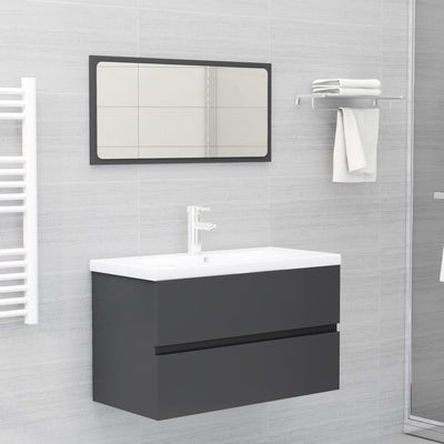 Stella Homewares Bathroom Furniture Set Grey Engineered Wood