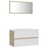 Stella Homewares Bathroom Furniture Set White and Sonoma Oak Engineered Wood